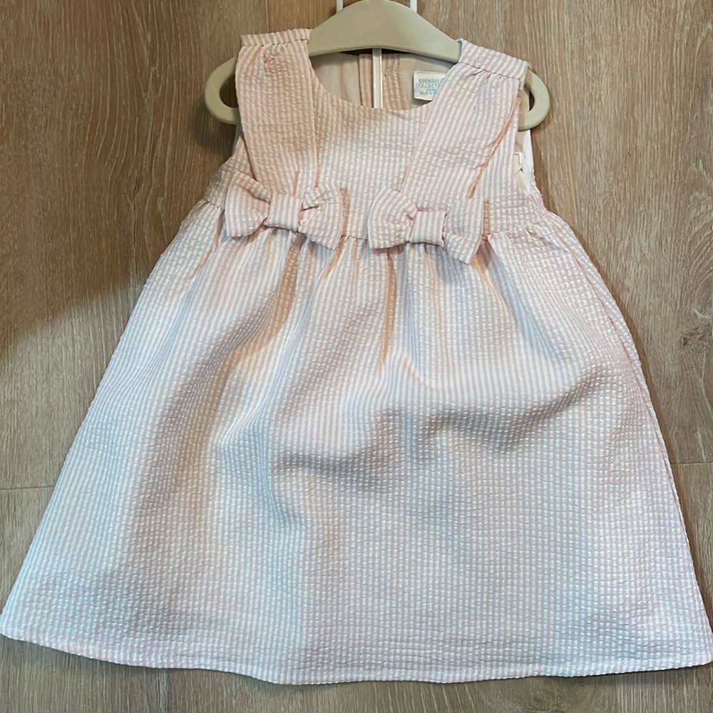 Pink Seersucker Dress size 12 mo